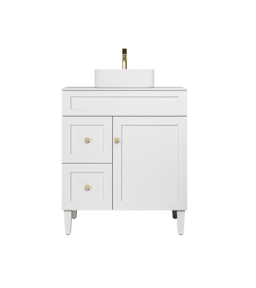 740X455X860mm Matte White Harold Federation Free Standing PVC Cabinet,Left Hand Drawers