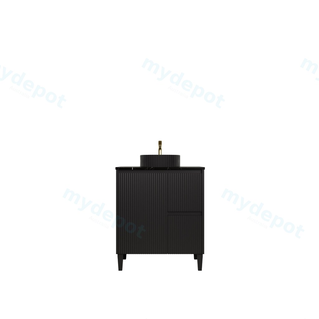 [56630] 740x455x860mm Matte Black Crete Modern Free Standing Vanity,Right Hand Drawers