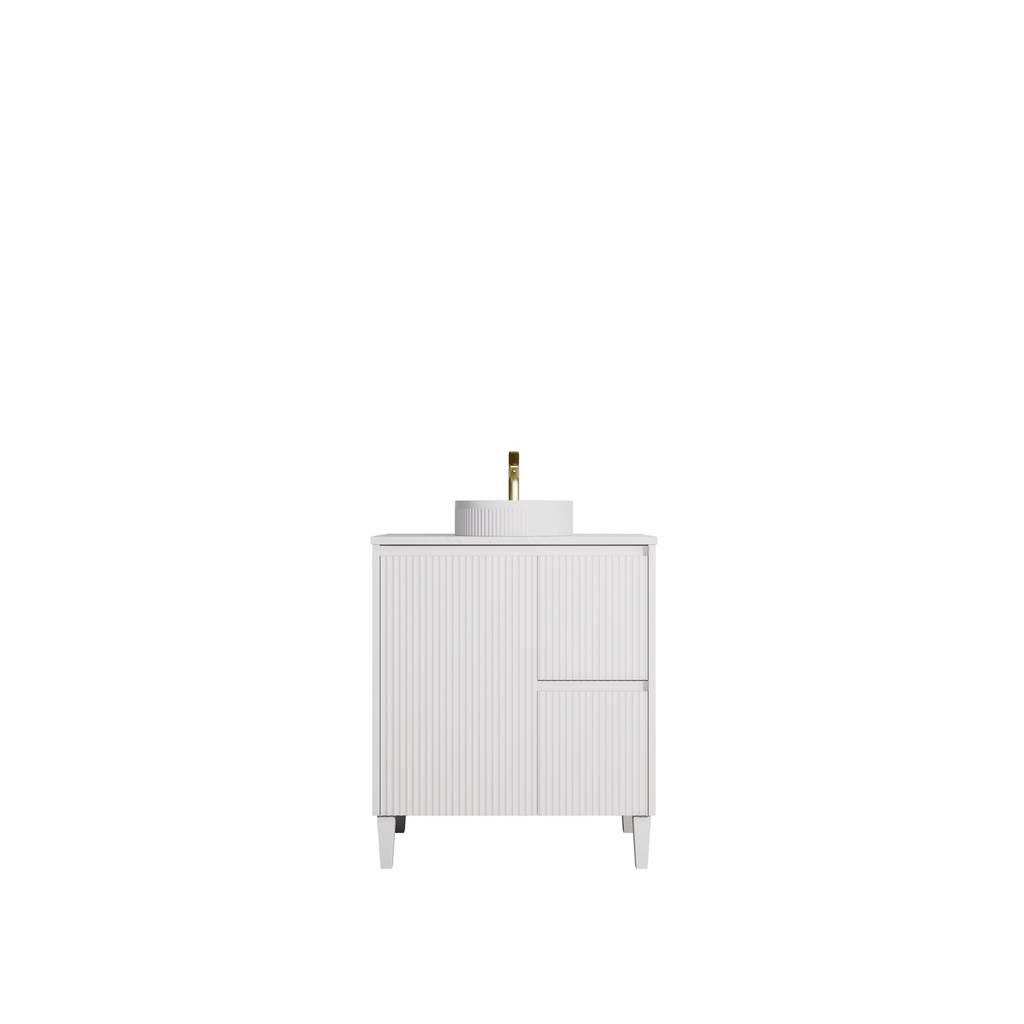 [56620] 740x455x860mm Matte White Crete Modern Free Standing Vanity,Right Hand Drawers