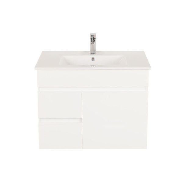 [50499] 750*450*560mm Wall Hung Gloss White PVC Vanity Cabinet Only Left Drawer