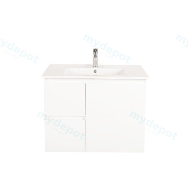 [50459] 750*450*560mm Wall Hung Gloss White Vanity Cabinet Only Two Left Drawer