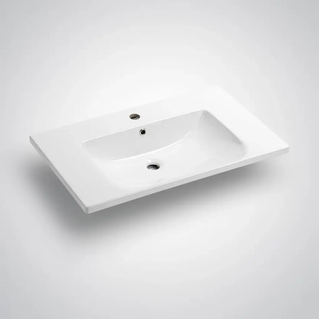 750*460*165mm Eden D Shape Basin Ceramic Top