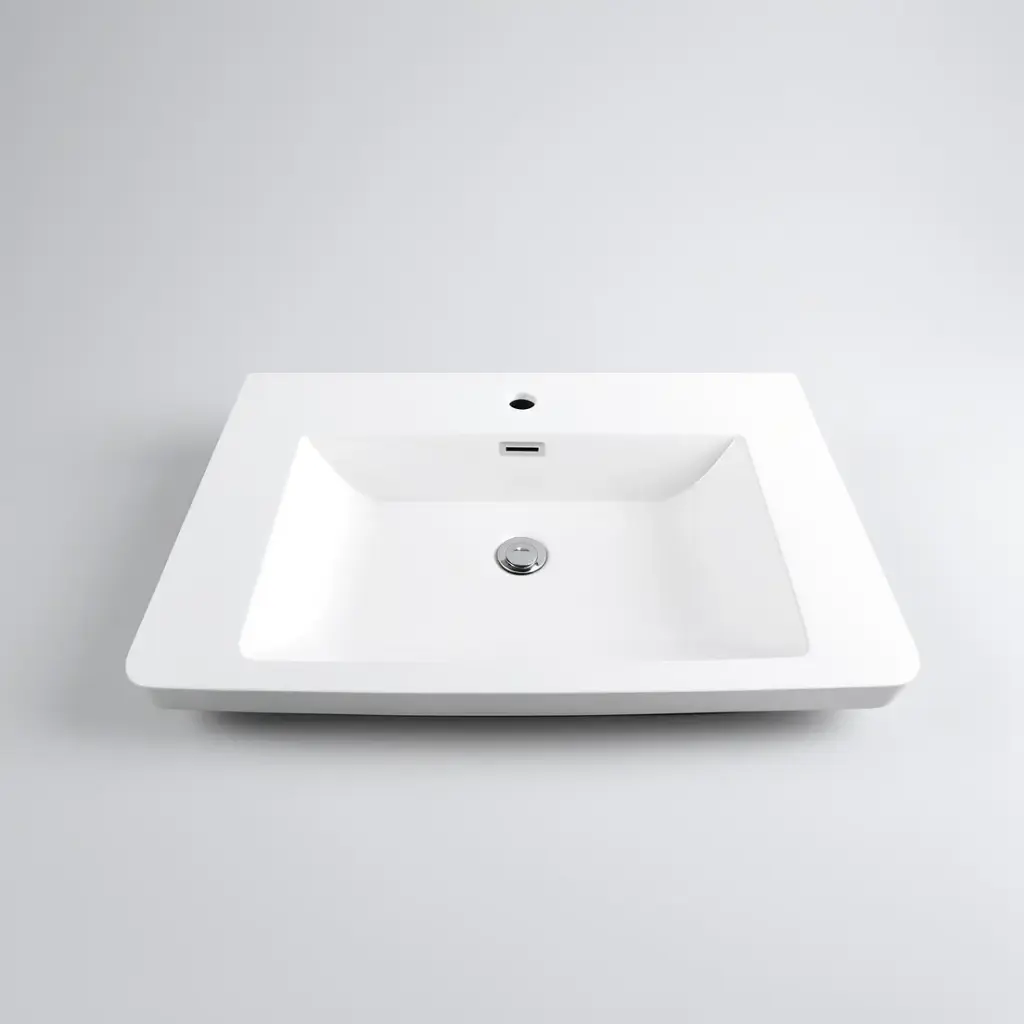 750*460*165mm O Shape Basin Poly Marble Top Round Edge