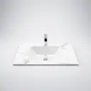 750Lx460Dx180Hmm White Marble Look Sintered Stone Top With Undermount Basin