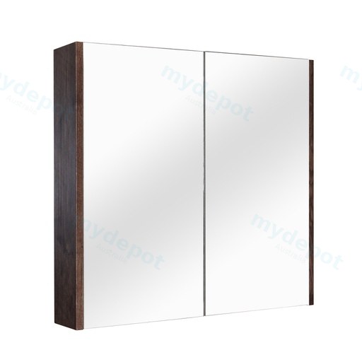 [93083/QSV750DO] 750mm Dark Oak MDF 2 Doors Pencil Edge Shaving Cabinet