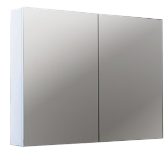 750Lx150Dx720Hmm Gloss White 2PAC MDF 2/DR Pencil Edge Shaving Cabinet