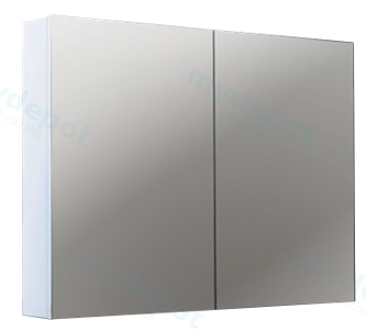 [91040/MPSV750] 750mm Gloss White MDF 2 Doors Pencil Edge Shaving Cabinet