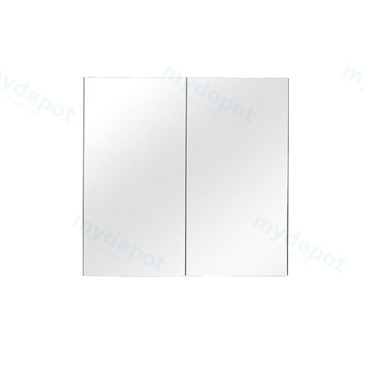 [92039/PVCPSV750] 750mm Bathroom Shaving Cabinet PVC Gloss White 2PAC 2 Door Pencil Edge