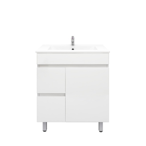 750Lx830Hx450Dmm Gloss White 2PAC MDF 2L/DW 1R/DR Freestanding Vanity
