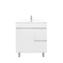 750Lx830Hx450Dmm Gloss White 2PAC PVC 2R/DW 1L/DR Freestanding Vanity