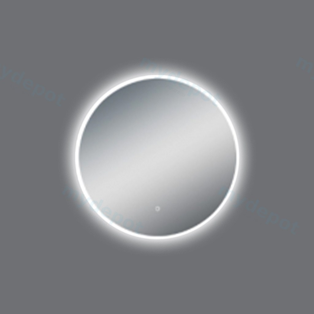 750mm Round 3 Color Lighting Acrylic LED Mirror Touch Sensor Switch Defogger Pad Wall Mounted