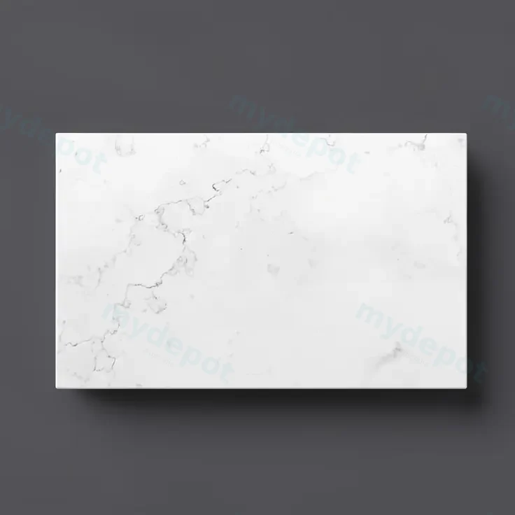 [90184/QZ7546ST] 750x465x20mm Quartz Stone Top Gloss White Marble Look Silica-Free Caesarstone Benchtop