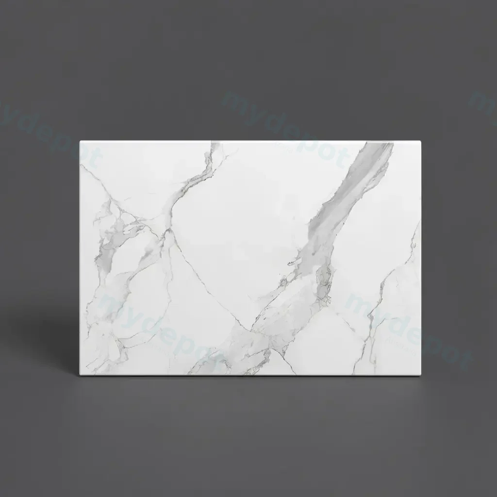 750mm White Marble Look Sintered Stone Top Matte Finish Benchtop