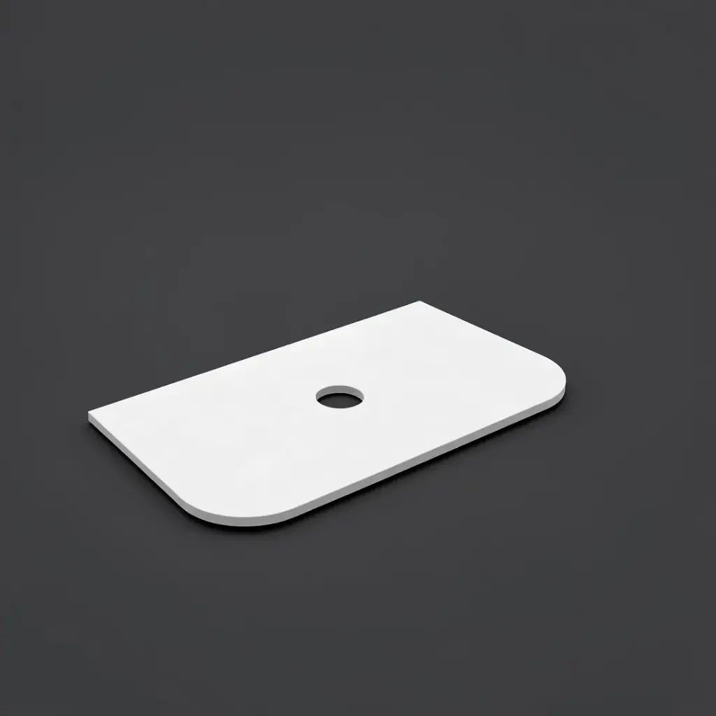 [56119] 755X505X12mm Matte White Solid Surface Plain Slab Curve Stone Top