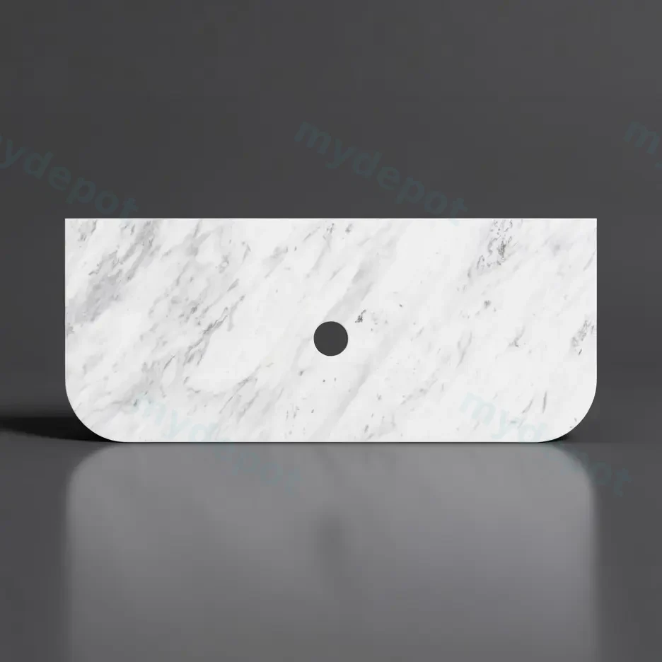 755X505X18mm Carrara White Marble Curve Stone Top