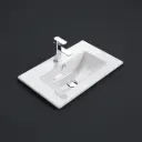 [56299] 760*365*165mm Gloss White Crete Fine Ceramic Slim Counter Top One Tap Hole Overflow,32mm Waste