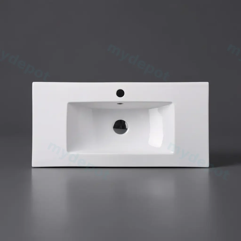 [50134] 760*370*190mm Gloss White Slim Ceramic Top With Mixer Hole
