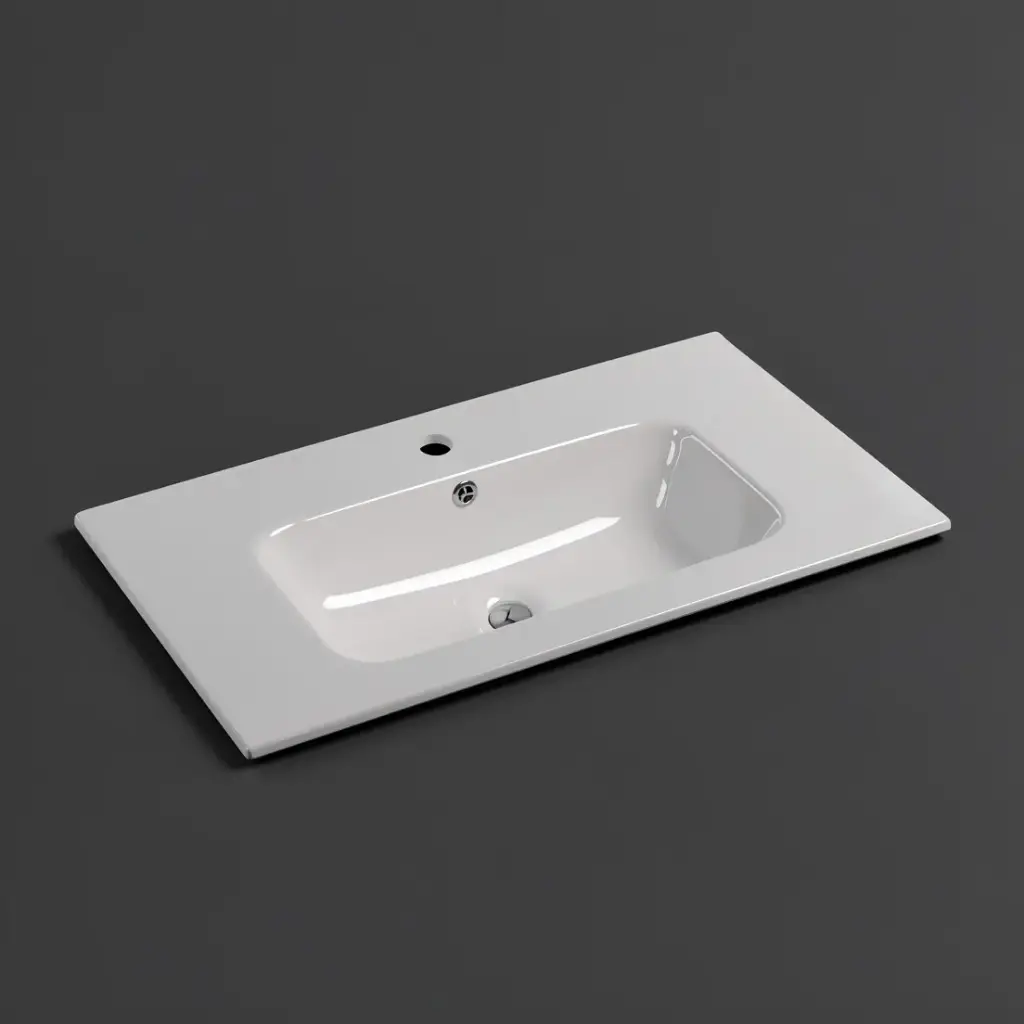 [56293] 760*460*175mm Gloss White Kliff Fine Ceramic Counter Top