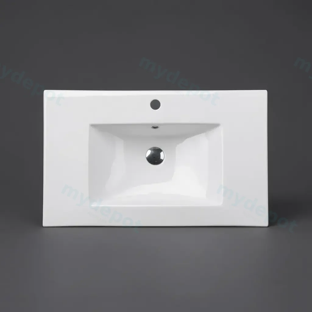 [50133] 760*470*180mm Gloss White Ceramic Top With Mixer Hole