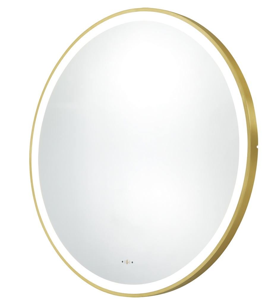 [55945] 800X800X32mm Brushed Gold Orbis Framed LED Mirror