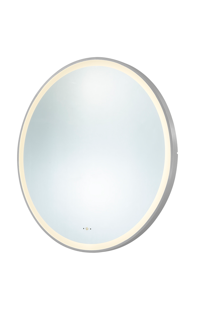 800X800X32mm Brushed Nickle Orbis Framed LED Mirror