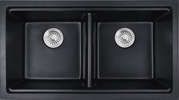 833*467*240mm Cora Black Undermount Double Bowl Granite Sink
