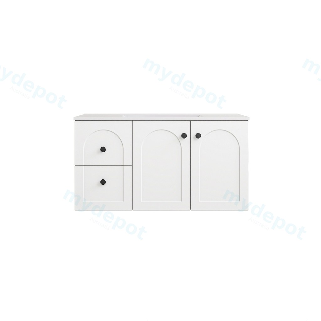 [56797] 890*455*470mm Matte White Chester Federation Wall Hung PVC Cabinet,Left Hand Drawers