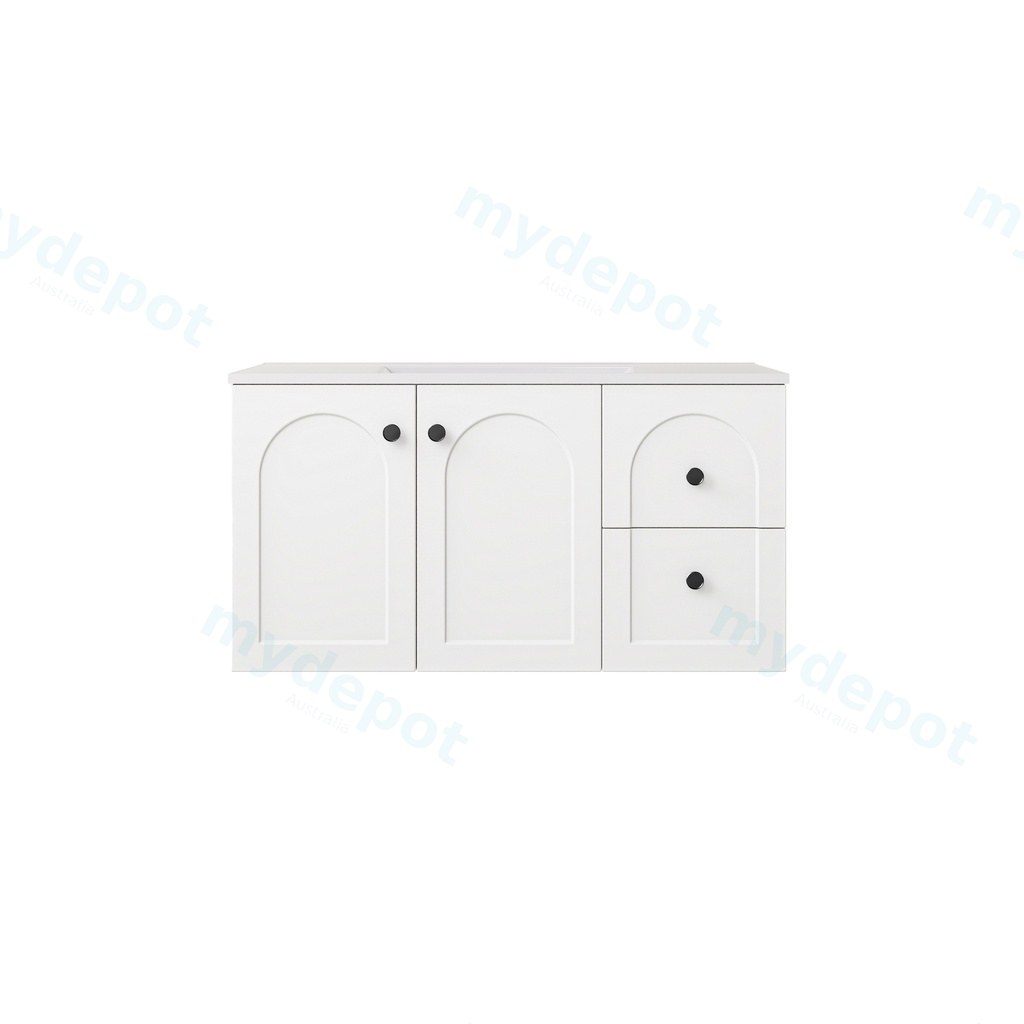 [56798] 890*455*470mm Matte White Chester Federation Wall Hung PVC Cabinet,Right Hand Drawers