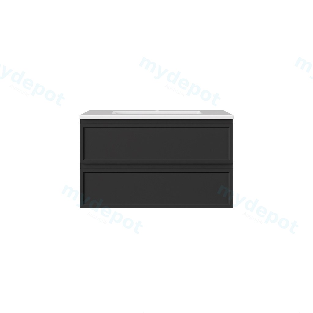 [56834] 890*455*500mm Matte Black New Hamilton Federation Slim Wall Hung Cabinet