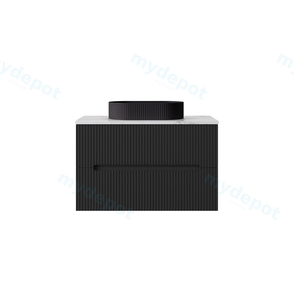 [56818] 890*455*540mm Matte Black Cabarita Morden Wall Hung PVC Cabinet