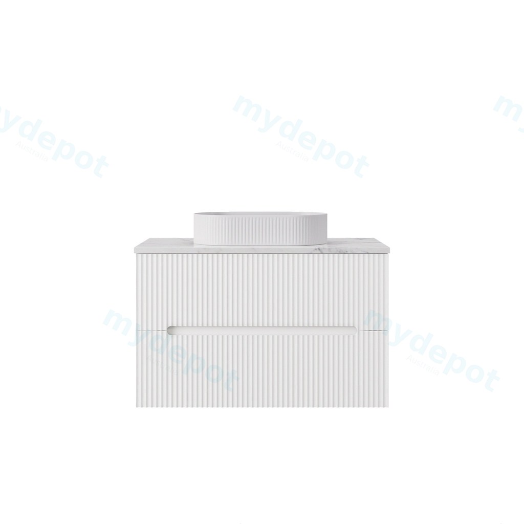[56817] 890*455*540mm Matte White Cabarita Morden Wall Hung PVC Cabinet