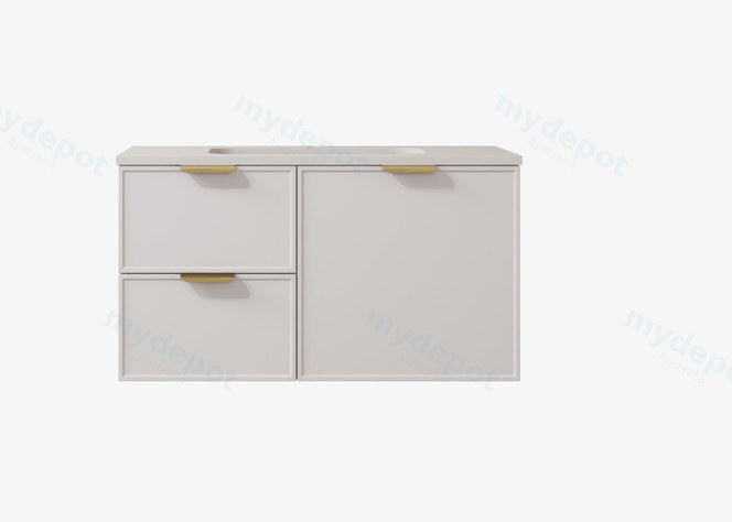 [56455] 890*455*560mm Matte White Madura Federation Wall Hung PVC Cabinet,Left Hand Drawers