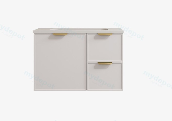 [56456] 890*455*560mm Matte White Madura Federation Wall Hung PVC Cabinet,Right Hand Drawers