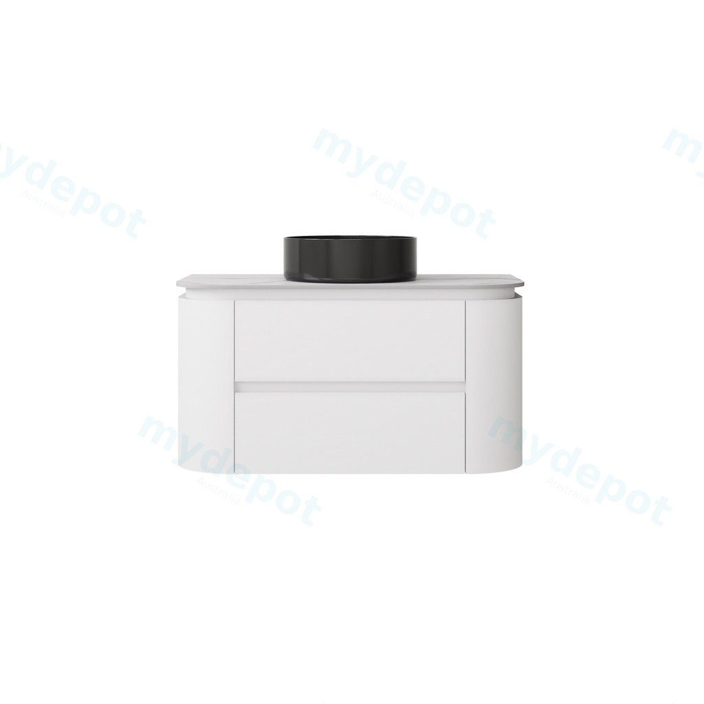 [56678] 890X455X470mm Matte White Devito Modern Wall Hung Vanity PVC Cabinet