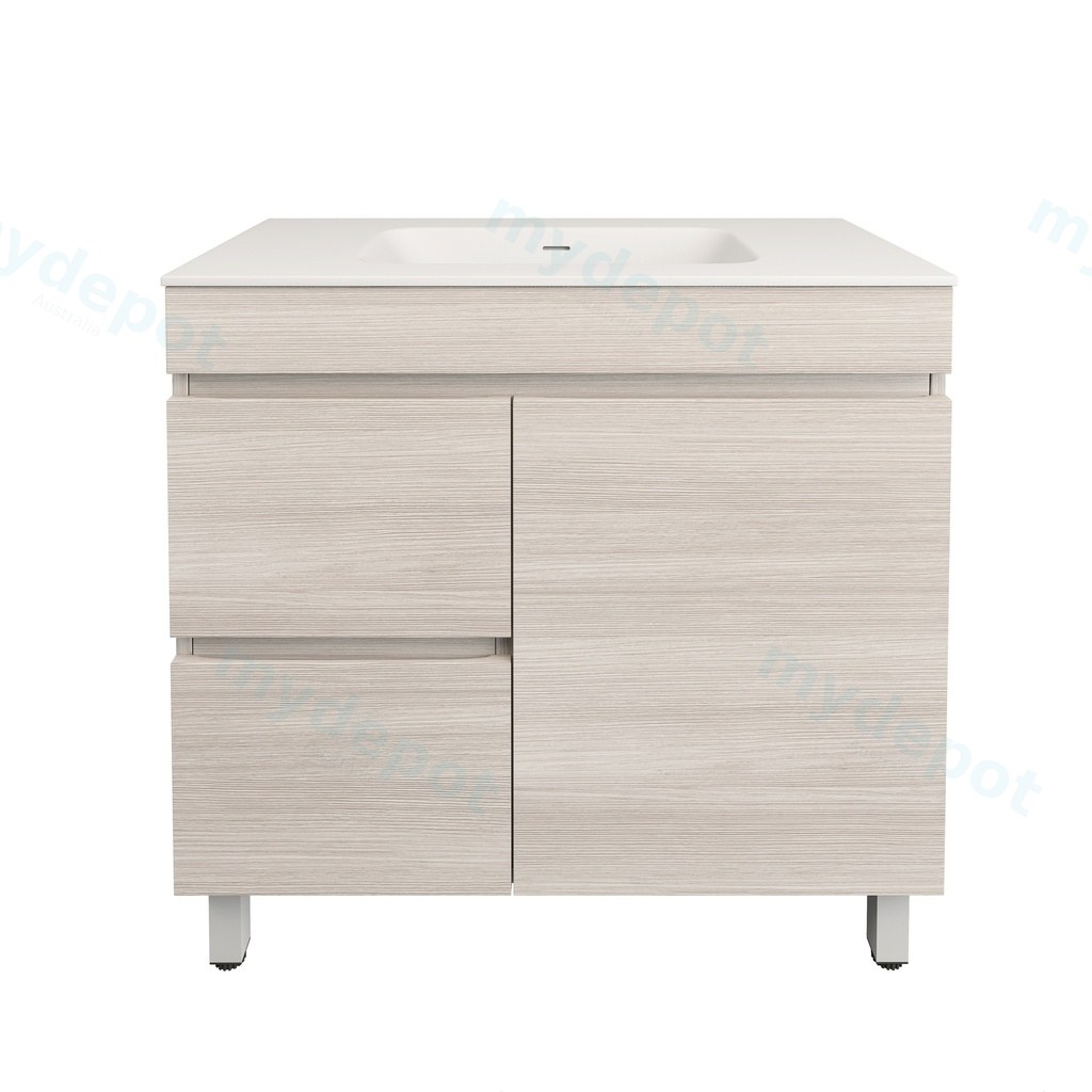 [56582] 890X455X710mm Camden Modern Free Standing Cabinet Coastal Oak,Soft Closing Finger Pull Door,Left Hand Drawers