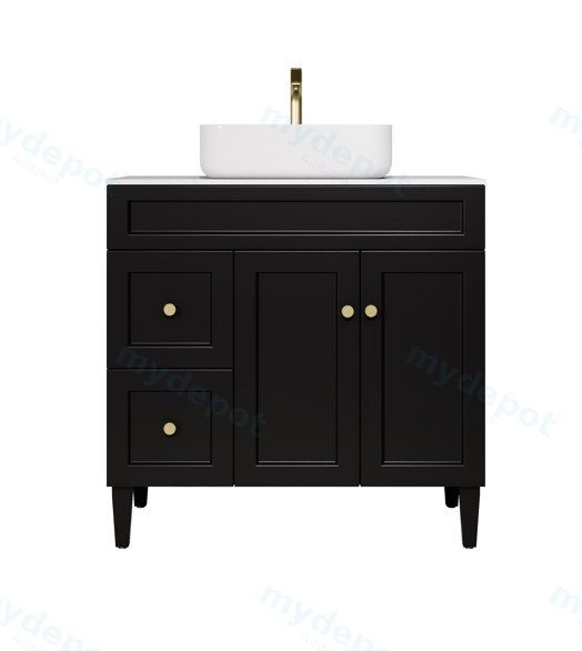 [56499] 890X455X860 Matte Black Harold Federation Free Standing PVC Cabinet,Left Hand Drawers