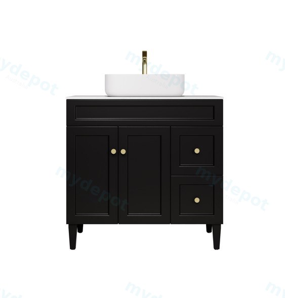 [56500] 890X455X860 Matte Black Harold Federation Free Standing PVC Cabinet,Right Hand Drawers