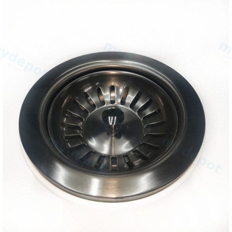 [41213] 90/114mm Kitchen Sink Black Strainer Waste Assembly Stainless Steel 304