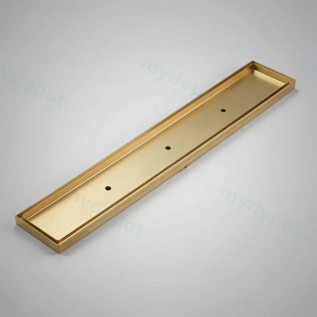 900*100*21mm Electroplated Gold Tile Insert Drain Centre Outlet 80mm