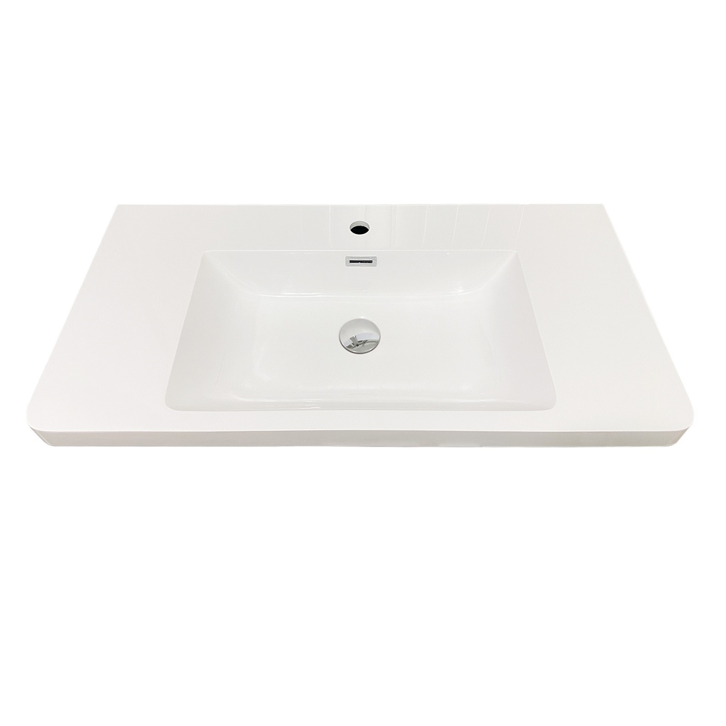 [90115/OW900PT] 900*460*165mm O Shape Basin Poly Marble Top Round Edge