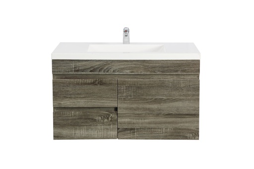 900Lx500Hx450Dmm Dark Grey MDF Board with PVC Vacuum Filmed 2L/DW 1R/DR Wall Hung Vanity