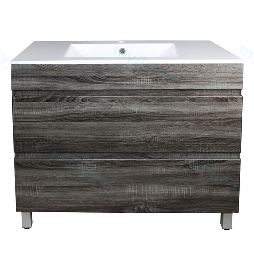 [93042/DG9046L] 900Lx830Hx450Dmm Dark Grey MDF Board with PVC Vacuum Filmed 2/DW Freestanding Vanity