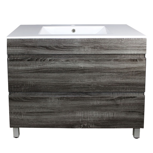 [93042/DG9046L] 900Lx830Hx450Dmm Dark Grey MDF Board with PVC Vacuum Filmed 2/DW Freestanding Vanity