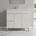 900Lx830Hx450Dmm Gloss White 2PAC MDF 2L/DW 2R/DR Freestanding Vanity