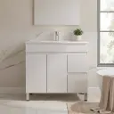 900Lx830Hx450Dmm Gloss White 2PAC MDF 2R/DW 2L/DR Freestanding Vanity