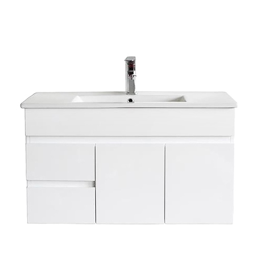 [92020/PVC94WL] 900Lx830Hx450Dmm Gloss White 2PAC PVC 2L/DW 2R/DR Wall Hung Vanity