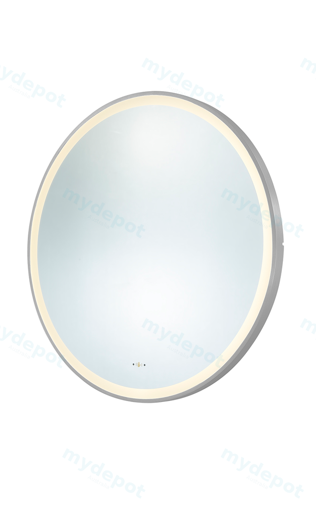 [55949] 900X900X32mm Brushed Nickle Orbis Framed LED Mirror
