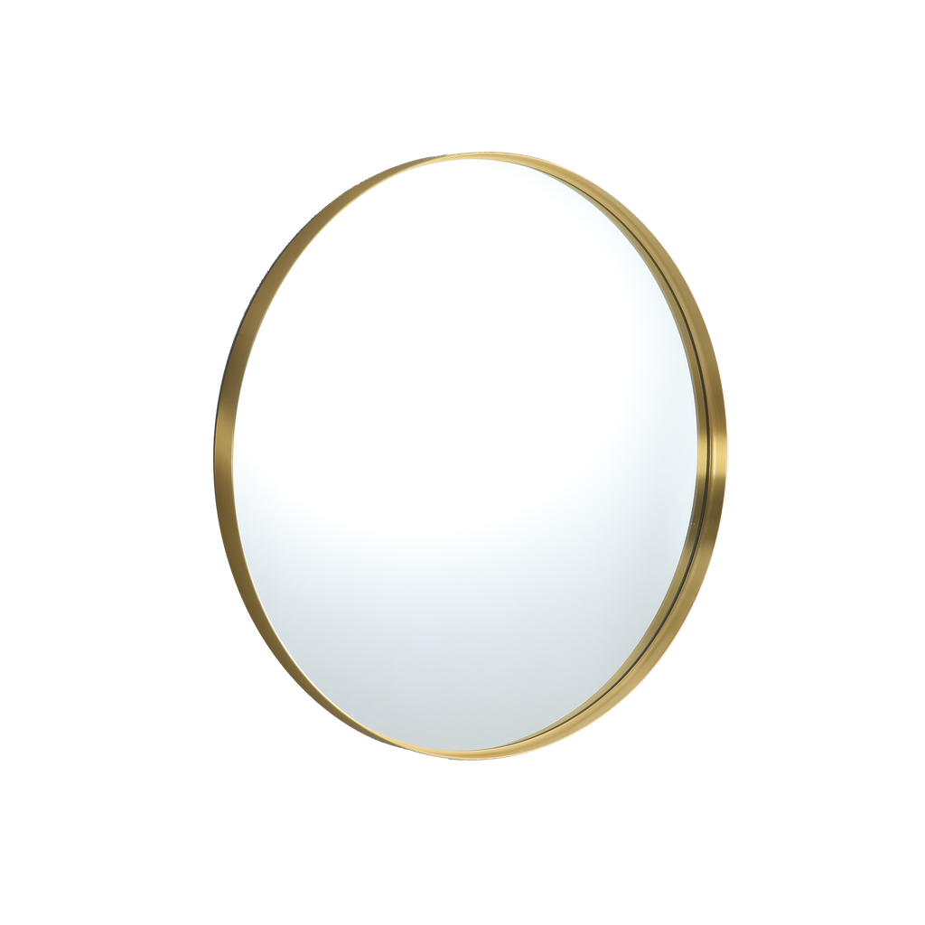 900X900X35mm Burshed Gold Orbis Frame Mirror