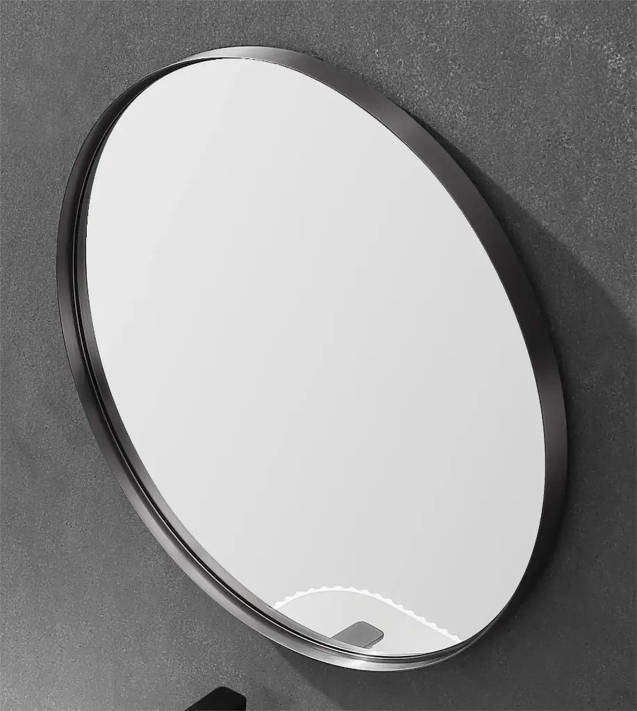 900X900X35mm Gun Metal Orbis Frame Mirror