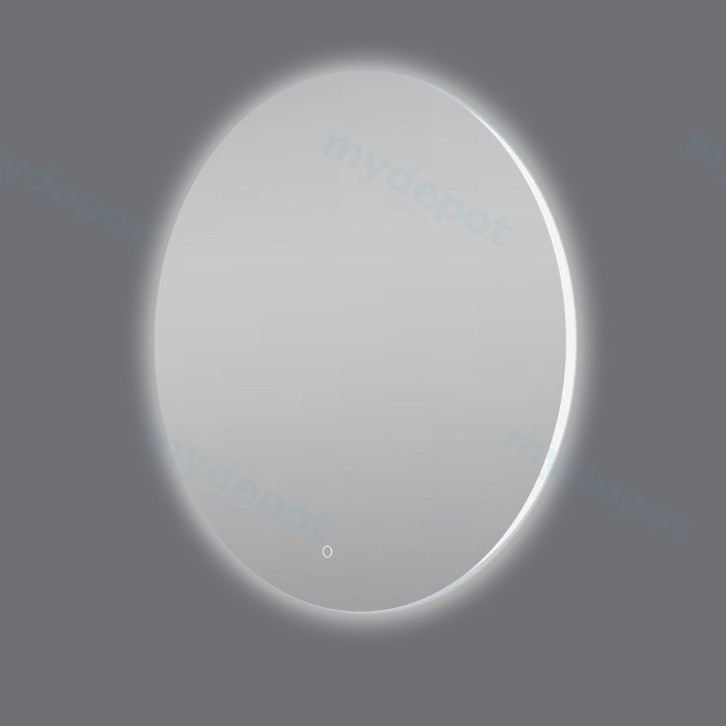 900mm Round 3 Color Lighting Backlit Acrylic LED Mirror Touch Sensor Switch Defogger Pad Wall Mounted